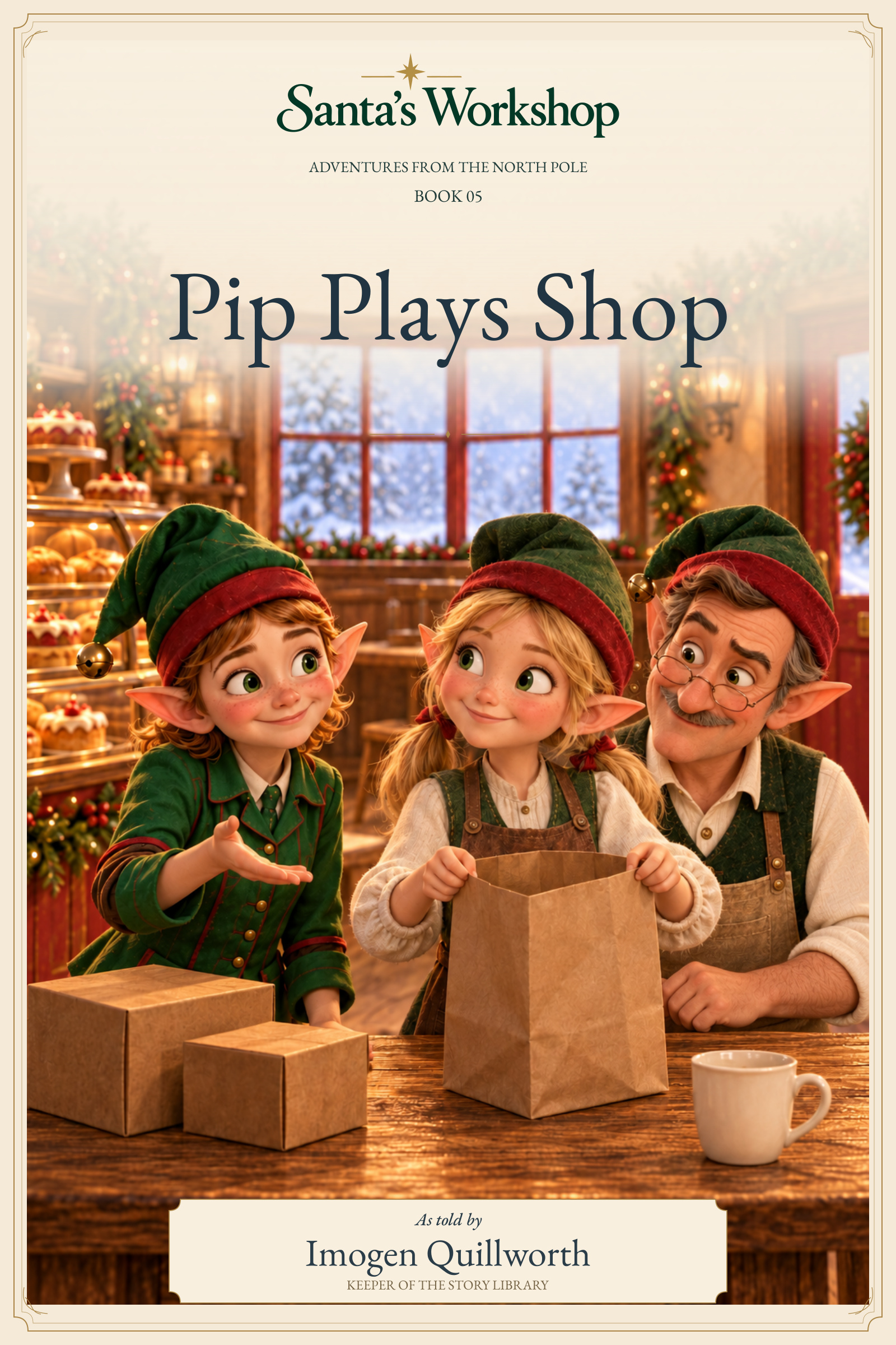 Pip Plays Shop, illustrated book cover