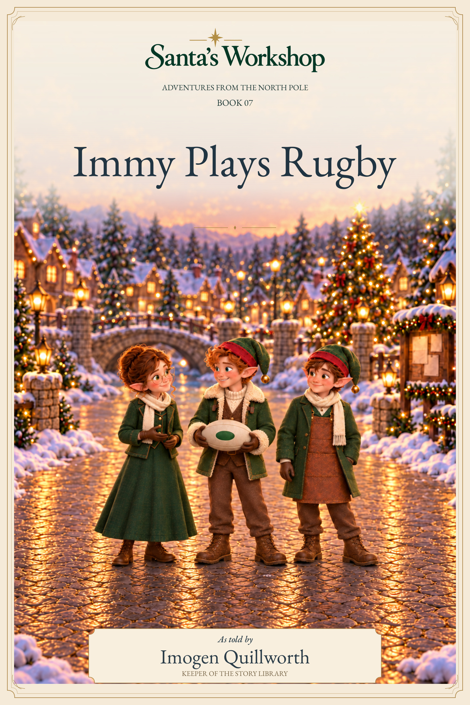 Immy Plays Rugby, illustrated book cover